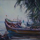 Fishing Boats moored, Malabar Coast