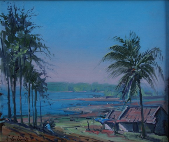 Tim Scott Bolton painting at Nagarhole