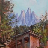 Woodshed in the Dolomites
