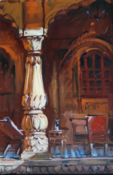A Column on the Haveli porch, Jaisalmer