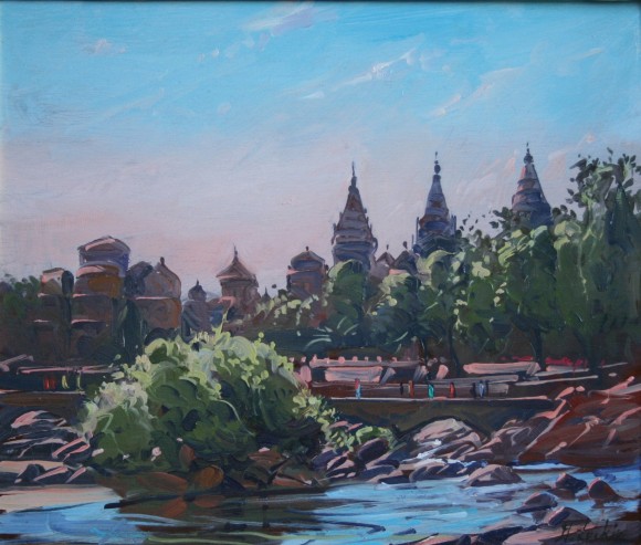 The River and Cenotaphs at Orchha