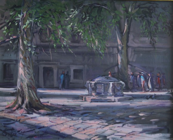 Afternoon crowd near the Wellhead