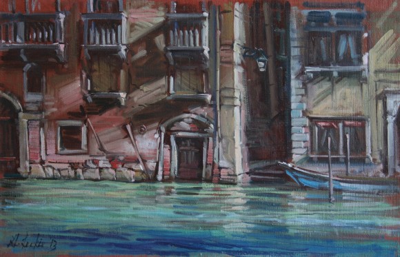 Palazzi, Grand Canal; oil on canvas
