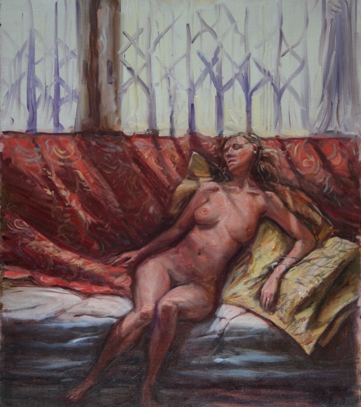 Sleeping Nude in Venice Studio; oil on canvas; 70x60cm