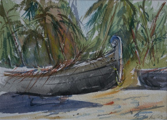 Beached Fishing Boat, South India
