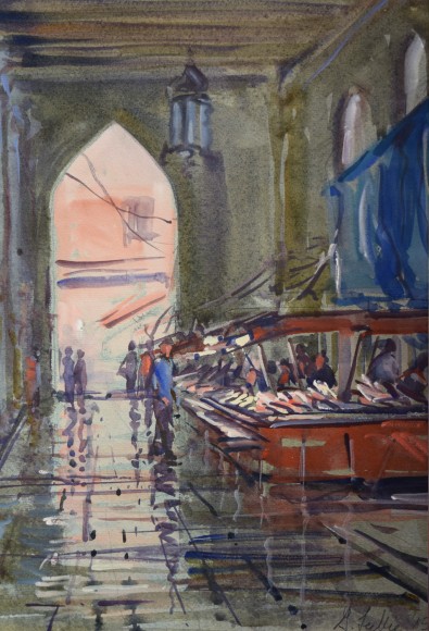 Fish Market, Rialto; 35x25cm