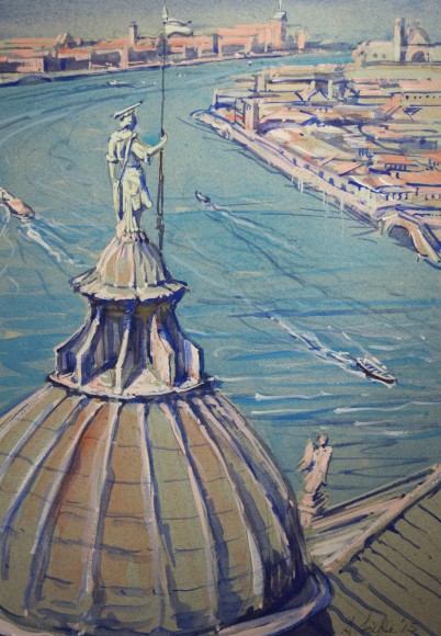 Giudecca Canal form the campanile of S. Giorgio Maggiore; 35x25cm
